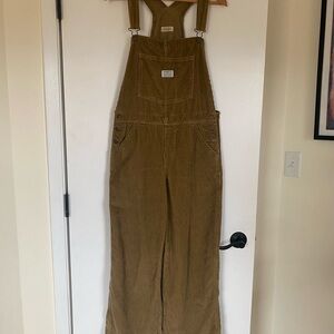 Levi's Women's Baggy Ermine Tan Corduroy Overalls